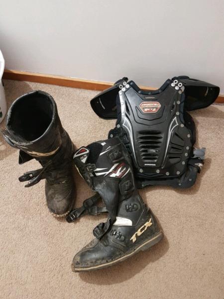 Motorcycle boots & chest plate