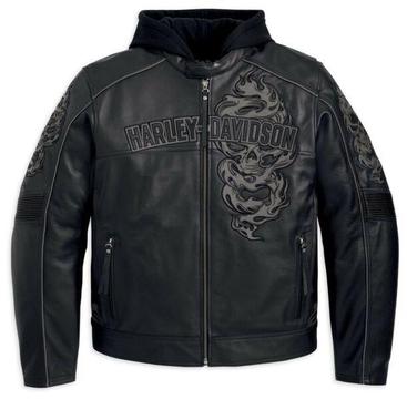 HARLEY DAVIDSON MEN'S ELEMENTAL 360° 3-IN-1 LEATHER JACKET. Large