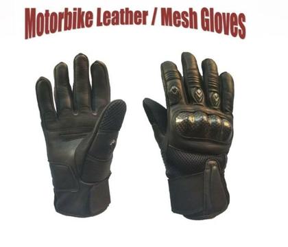 Motorbike Leather Mesh Gloves