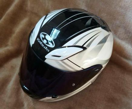 Kabuto Motorbike helmet size M Black and White Excellent Condition