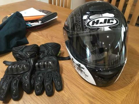 Helmet and Kevlar gloves for sale