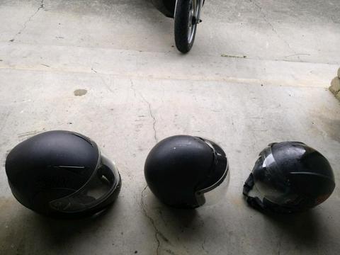 3 used helmets