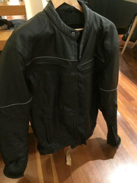 Torque black leather motorcycle jacket