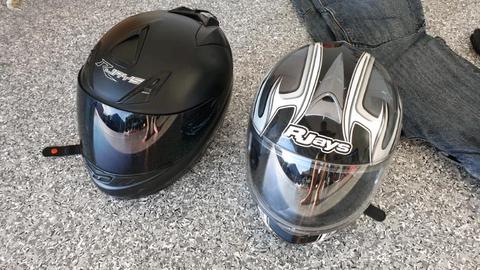 Motorcycle helmets, kevlar jeans and gloves