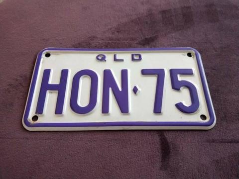 QLD Motorcycle Plate HON 75