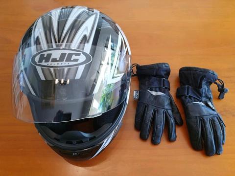 Ladies HJC XS Motorbike Helmet and Ladies size M gloves