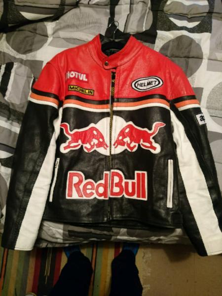 Red bull pure leather jacket very good condition size large