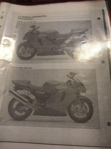 KAWASAKI ZX-12R SERVICE MANUAL TO SUIT 2000 A1 - 2001 A2 MODELS
