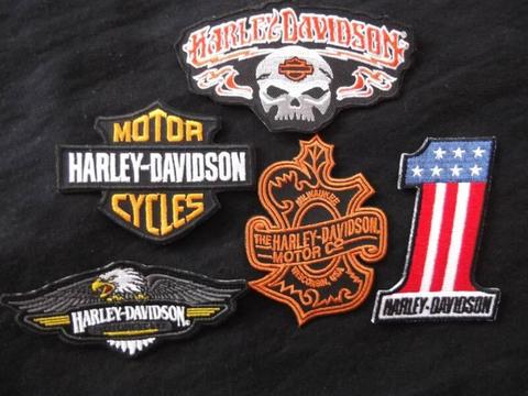 5 piece motorcycle biker embroidered patches
