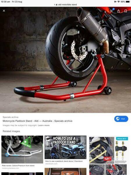 Wanted: Wanted to buy : Aldi Motorbike stand