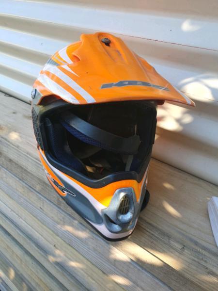 Kids motorcycle helmet orange color