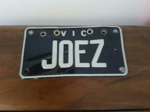 Vic motorcycle plate JOEZ
