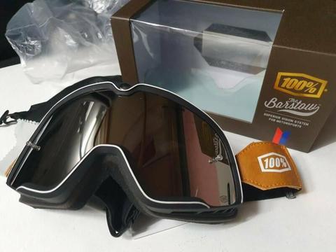 Barstow 100% motorcycle goggles (black/vintage brown)