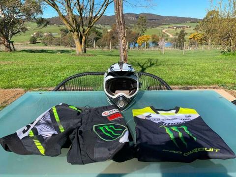 Motocross Gear (Adult) including RXT XL Helmet, Thor Pants & Top