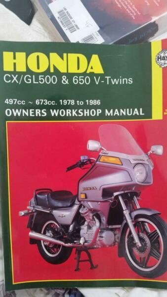 HONDA WORKSHOP MANUAL CX/GL500 &650 V-TWINS MOTORCYCLE
