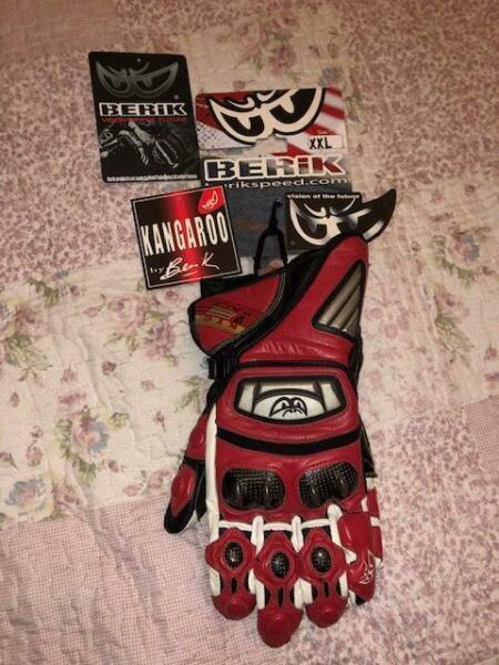 Berik ktg race kangaroo leather motorcycle gloves xxl