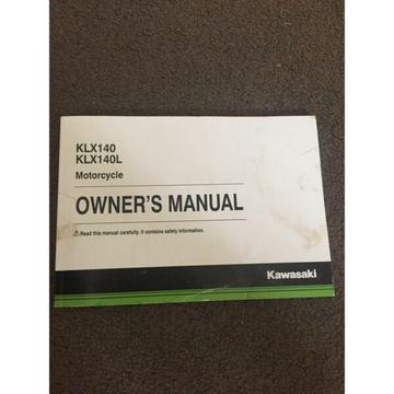 2016 Kawasaki klx140/klx140l owners manual