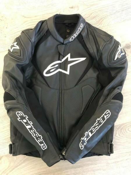Leather Motorcycle Jacket - Size 52