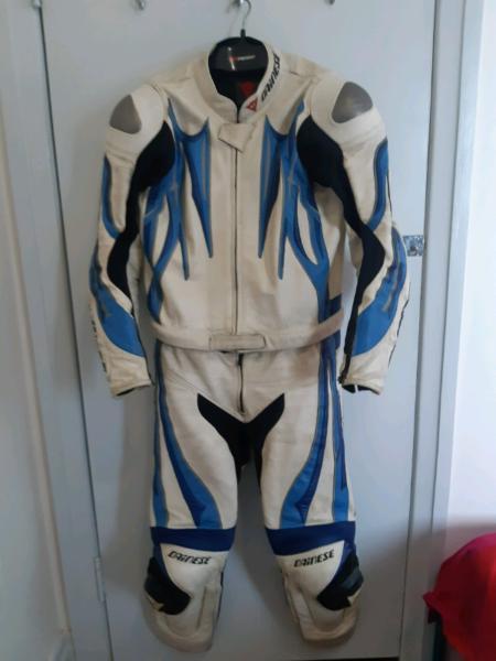 Dainese leathers two piece race suit LARGE