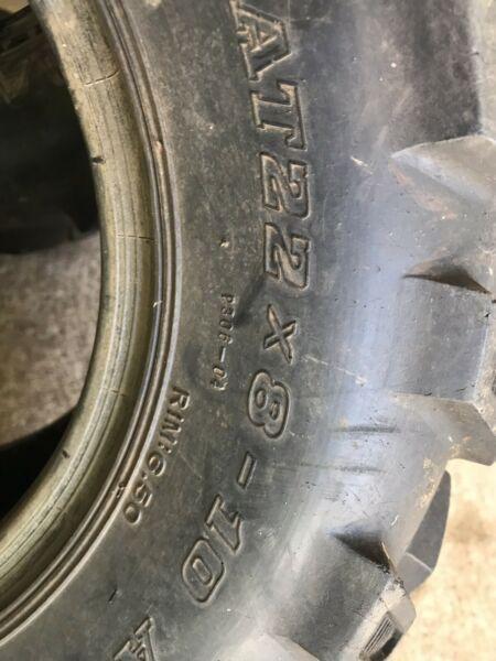 Front and rear quad bike tires