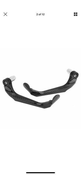 Carbon fibre CNC brake and clutch lever guard for motorcycles