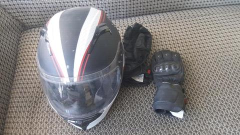 Free motorcycle helmet and boots