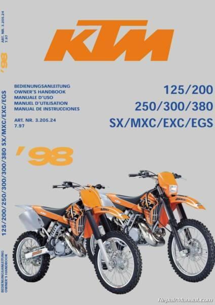 KTM 1998 OWNERS MANUAL