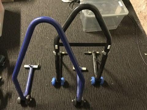 Motorcycle front and rear stands