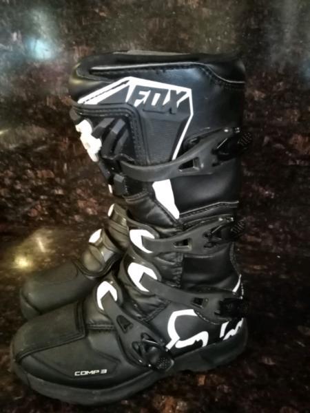 Fox Comp3 youth motocross boots size 7