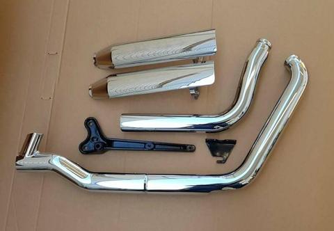 Exhaust Header pipes (INC Heat shields). Harley FatBoy & Deuce Models