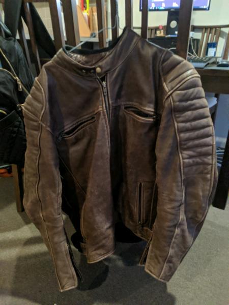 Brown motorbike jacket 1year old $250
