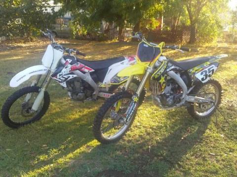 Suzuki RMZ 250 (2011) and CRF 250r (2008) Dirt bike, trail motorcycle