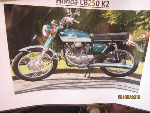 1970 Honda CB250 K2 vintage motorcycle