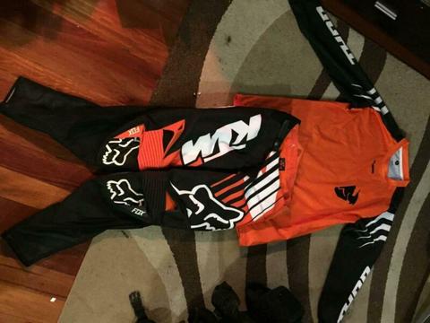 Fox KTM Thor Motocross orange black top and pants adult set -brand new