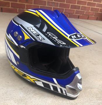 NEX racing motorbike helmet Jnr Sml