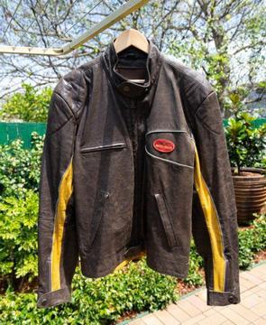 Moto Guzzi retro mens leather motorcycle jacket - XL