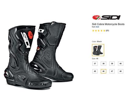 Sidi Cobra Motorcycle Boots - Size 46 EUR / 11 UK
