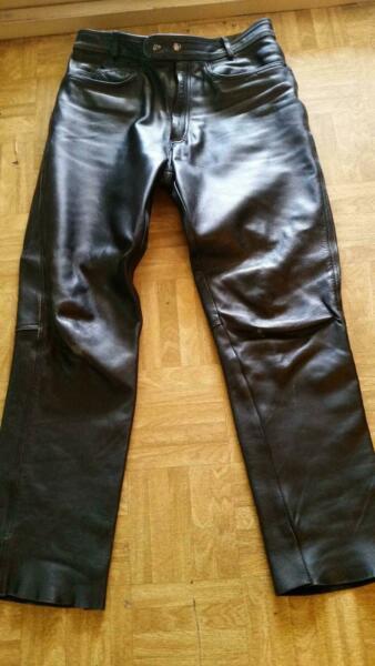 Leather Mens Black Trousers - For Sale