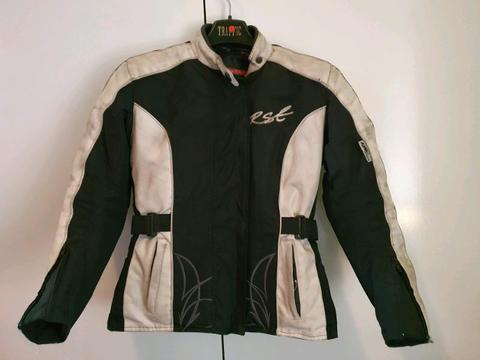 Ladies motorbike jacket with armour and quilted liner