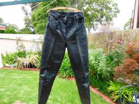 LEATHER MOTORCYCLE PANTS - WALDEN MILLER SIZE 12