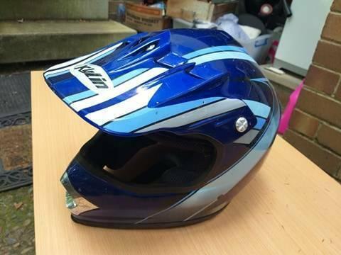 Motorcycle Motorbike Helmet Medium Junior Size Kylin Brand Blue