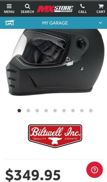 For sale black Size Large, full faced Biltwell helmet brand new