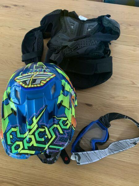 Kids Motorbike Helmet & Fox Titan Sports Jacket