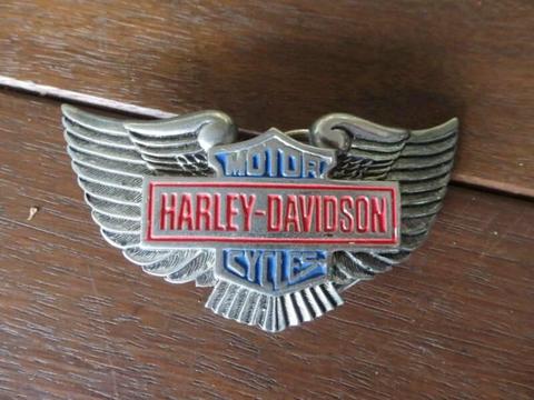 Harley Davidson wings, bar and shield belt buckle