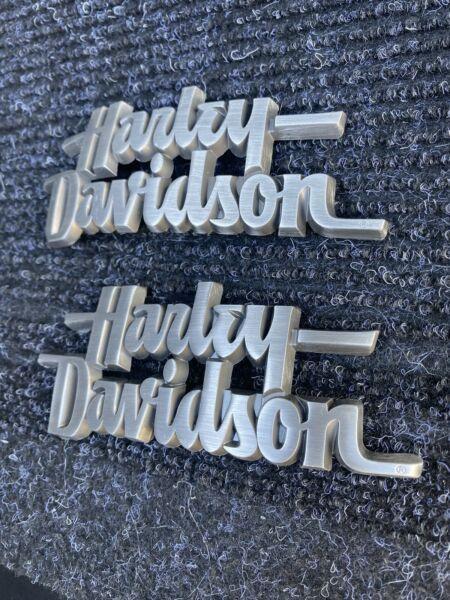 OEM Harley Davidson Metal Tank Badges