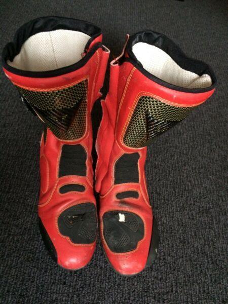 Ducati dainese red motor boots foot wear