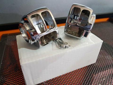 Chrome switch housing covers, Harley Davidson