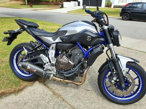 Yamaha MT-07HO 689cc 2015. Only 3,167 kms & $1700 of extras