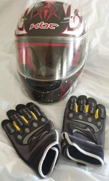 Motorcycle Helmet & Gloves