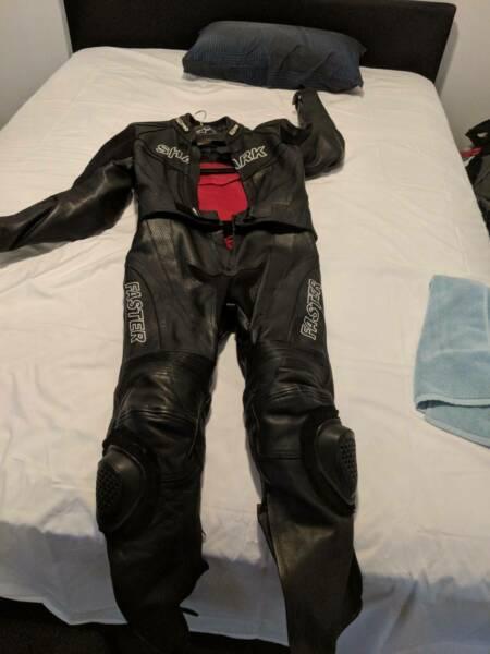 Motorcycle 2 piece leather suit